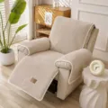 Housse de coussin de fauteuil relax en peluche matelassée beige épaisse et chaude - 200*63cm / Café
