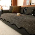 Chenille sofa cushion cover, four seasons universal textured anti-slip furniture protector. - Sofa Cushion / 70*70cm / Light Coffee
