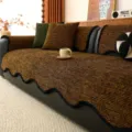 Premium chenille sofa cover with wavy edge, four-season universal anti-slip couch cushion pad. - Sofa Cushion / 70*70cm / Dark Coffee