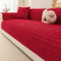 Red chenille sofa cushion cover set, anti-slip four seasons living room seat protector. - 70*70cm / Red