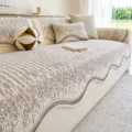 Minimalist chenille sofa cover, universal non-slip protector for four seasons with brown pattern. - 70*70cm / Brown