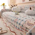 Chenille sofa cover all-inclusive anti-slip cartoon plaid fabric universal four season - 180*130cm / Happy Cat - Blue