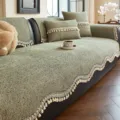 Housse de coussin de canapé minimaliste japonaise avec glands en dentelle élégants - 70*70cm / Vert