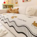 Chenille sofa cover vintage style patterned anti-slip furniture protector for living room - 70*70cm / Dog Pattern-White