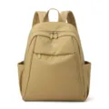 Casual nylon backpack for women large capacity school bag daily travel daypack khaki - Caramel Pudding