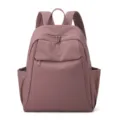 Women large capacity nylon backpack summer casual travel school bag with multi pockets. - Raspberry Pink