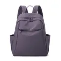 Stylish purple nylon backpack for women, large capacity casual school bag for daily travel. - Taro Ball Grape