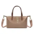 Trendy waterproof nylon crossbody bag, minimalist design mini shoulder bag with top handle. - Khaki