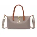 Waterproof nylon crossbody bag for women, stylish mini shoulder handbag with top handle. - Elephant Gray