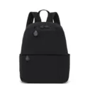 Classic black casual backpack for women, lightweight commuter schoolbag with large capacity. - Black