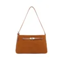 Stylish brown suede shoulder bag for women, large capacity commuter handbag and daily tote. - Yellow Brown