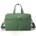 Green travel duffel gym bag with shoulder strap and front pockets for sports fitness. - Matcha Green