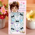 3D nail art gems face and body stickers shiny rhinestones crystal butterfly bow decor - Blue Gold