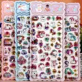 3D stereoscopische schattige cartoon dier kristal epoxy stickers met goudfolie. - 4 Stijlen Gemengd