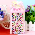 Gedetailleerd overzicht van kleurrijke kristallen edelsteenstickers, zelfklevende strass-steentjes. - Ovaal / Kleurrijk
