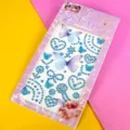 3D butterfly rhinestone face and body crystal stickers, acrylic gem stickers with adhesive. - Butterfly Heart Blue