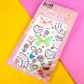 3D butterfly rhinestone nail art stickers colorful acrylic crystal gems body stickers - Green Butterfly & Heart