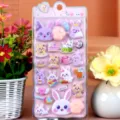 Leuke Japanse 3D gepofte cartoon konijnenstickers, zachte decompressieset voor kinderen. - 04 Konijntje