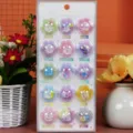 Cute rainbow capsule relief crystal sticker sheet, wonderful cartoon decorative craft details. - XL-003 Little Ghost
