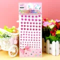 Kids acrylic crystal rhinestone star stickers self-adhesive DIY craft party decoration. - Five-Pointed Star Deep Rose Red