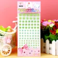 Kids acrylic crystal star rhinestone stickers, self-adhesive sheet for party and decor. - Five-Pointed Star Green