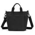 Large capacity women shoulder bag casual crossbody lightweight nylon bag commute daily use - Black