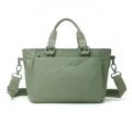 Sac à bandoulière décontracté en nylon pour femme avec multiples poches et sangle réglable principale - Vert Mousse