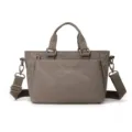 Nylon casual shoulder bag with multiple pockets, large capacity women crossbody bag gray. - Cocoa