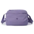 Lightweight multi-layer purple canvas crossbody bag for women, casual daily shoulder bag. - Purple