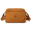 Women casual crossbody bag multi-layer shoulder bag lightweight canvas bag in brown - Pumpkin Orange