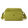 Lightweight multi-layer green canvas crossbody bag for women, casual daily shoulder bag. - Neon Green