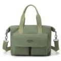 Casual nylon tote bag for women, lightweight commuter handbag and large capacity travel shoulder bag. - Moss Green