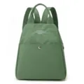 Zaino casual in nylon verde chiaro da donna, elegante borsa da viaggio con manico superiore. - Verde matcha