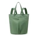 Lightweight waterproof nylon convertible backpack tote bag for daily work and laptop carrying. - Matcha Green