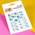 3D face gems rhinestone stickers for eye makeup, blue shell and teardrop body art crystals. - Blue Shell