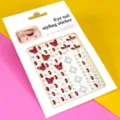 Stickers strass yeux 3D bijoux visage cristaux papillon maquillage paillettes éclatantes - Papillon Rouge