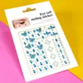 Autocollants de visage en strass 3D cristal papyrus maquillage des yeux bijoux decoration - Papillon Bleu