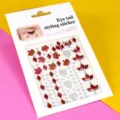 Autocollants strass cristal visage 3D coin œil couronne maquillage bijoux déco - Couronne rouge