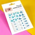 Strass bleus visage autocollants coin des yeux 3D art corporel maquillage diamants déco - Bleu Floral
