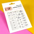 Strass de visage 3D autocollants de maquillage pour les yeux cristaux accessoires - Fleur Argentée