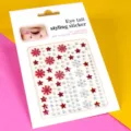 3D Strass Visage Autocollants Coin de l'œil Gemmes Cristal Maquillage Bijoux Peau - Flocon de Neige Rouge Vif