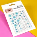 Autocollants strass visage etoile flocon de neige bleu pour maquillage des yeux et art. - Flocon de Neige Bleu