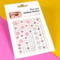 Autocollants de strass scintillants pour maquillage des yeux, diamants visage 3D art corporel. - Flocon de Neige Rose