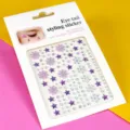 Détail d'autocollants strass visage étoile flocon violet pour maquillage des yeux art. - Violet Flocon
