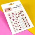3D Strass Visage Autocollants Queue de Sirène Maquillage des Yeux Bijoux Cristaux - Queue de Poisson Rouge Vif