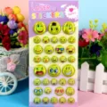 Kids laser bubble stickers cute cartoon smiley face puffy sticker set for birthday gifts party decor - Smiley E