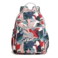 Large capacity women printed nylon backpack casual lightweight water resistant school bag - Elegant Floral