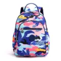 Colorful printed nylon backpack for women, lightweight waterproof casual travel school bag. - Seven-Color Rainbow