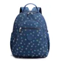 Large capacity floral printed nylon backpack, lightweight casual school bag for women and travel. - Starry Sky Dots