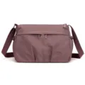 Women nylon crossbody bag casual commuter shoulder bag waterproof messenger bag fashion purse - Dark Purple